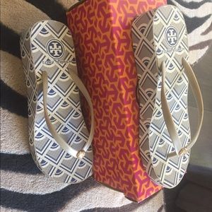 Tory Burch Wedge Flip Flops - Size 7